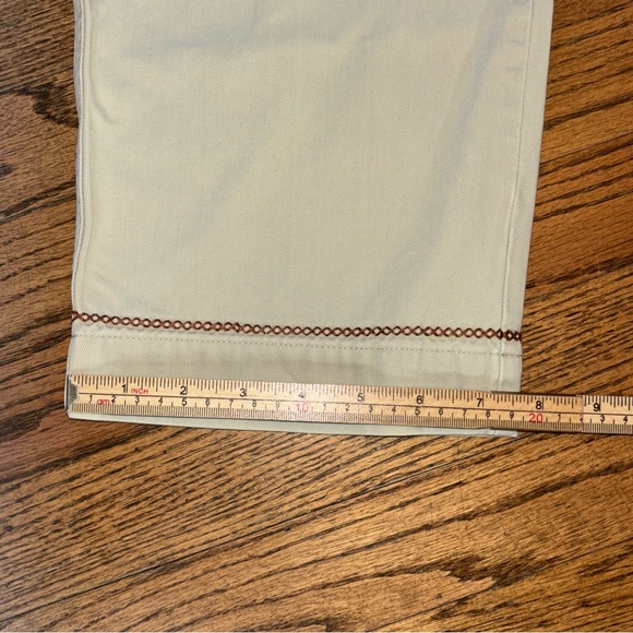 Gap‎ Khaki Y2K Bohemian Clean Cut Floral Embroidered Capri Pants Women's sz 6 - Picture 15 of 16